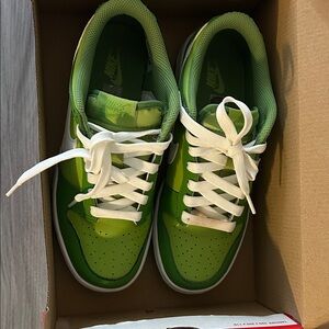 Nike Green Low-Top Sneakers with White Laces